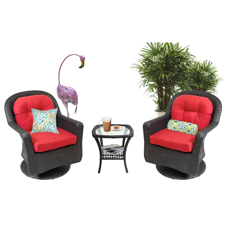 Charlton Home® Edmunds 2 Person Outdoor Seating Group with Cushions